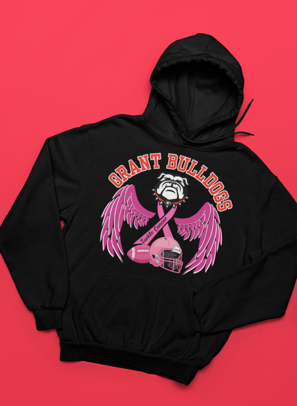 Youth Breast Cancer Wings Black Hoodie